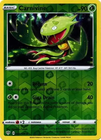 Darkness Ablaze Carnivine #5/189 reverse holo