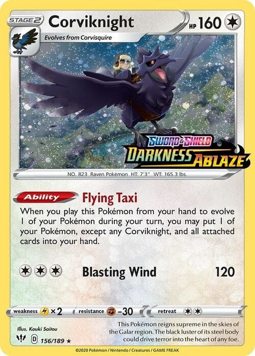 Darkness Ablaze Corviknight #156 Stamped Promo