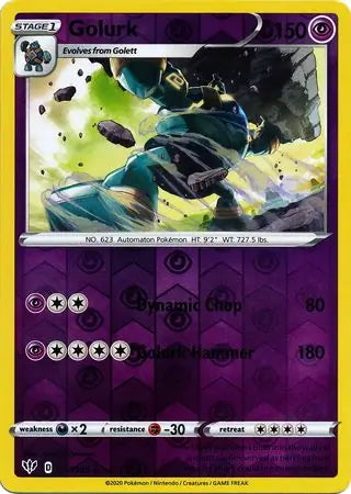 Darkness Ablaze Golurk #77/189 reverse holo