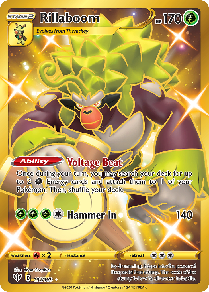 Rillaboom Gold Secret Rare uit Darkness Ablaze