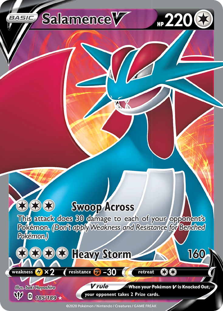 Salamence V Full Art uit Darkness Ablaze