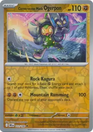 Destined Rivals Cornerstone Mask Ogerpon #111/182 reverse holo