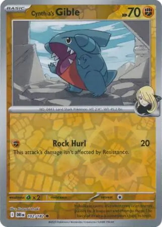 Destined Rivals Cynthia's Gible #102/182 reverse holo