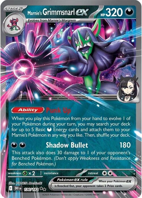 Destined Rivals Marnie's Grimmsnarl EX #136/182