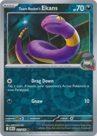 Destined Rivals Team Rocket's Ekans #112/182 reverse holo