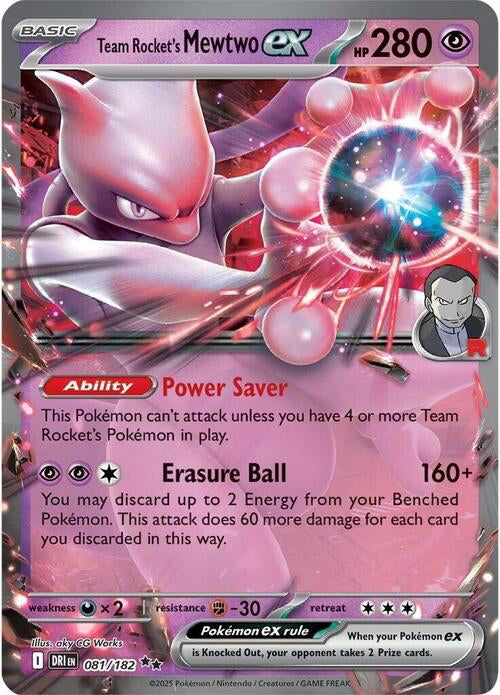Destined Rivals Team Rocket's Mewtwo EX #81/182