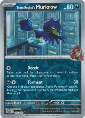 Destined Rivals Team Rocket's Murkrow #127/182 reverse holo