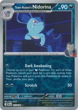 Destined Rivals Team Rocket's Nidorina #115/182 reverse holo
