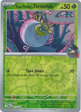 Destined Rivals Team Rocket's Tarountula #19/182 reverse holo