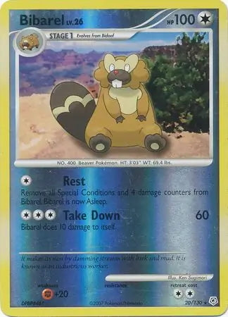 Diamond & Pearl Bibarel #20/130 reverse holo