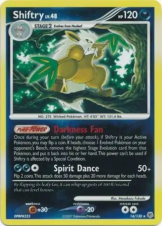 Diamond & Pearl Shiftry #14/130 reverse holo