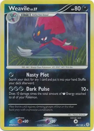 Diamond & Pearl Weavile #40/130 reverse holo