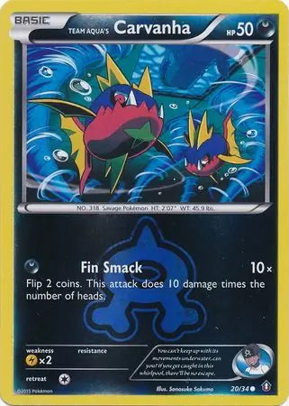 Double Crisis Team Aqua's Carvanha #20/34 reverse holo