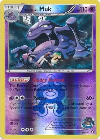 Double Crisis Team Aqua's Muk #8/34 reverse holo