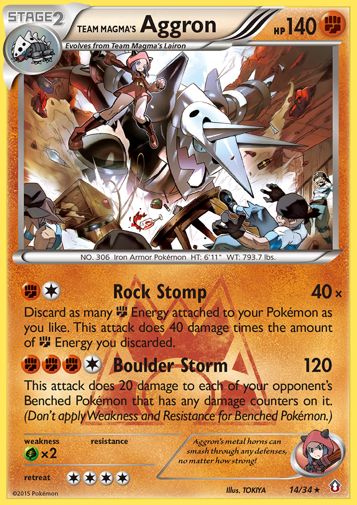 Double Crisis Team Magma's Holo Aggron #14/34