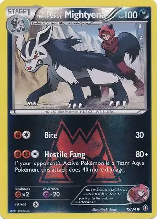 Double Crisis Team Magma's Mightyena #19/34 reverse holo