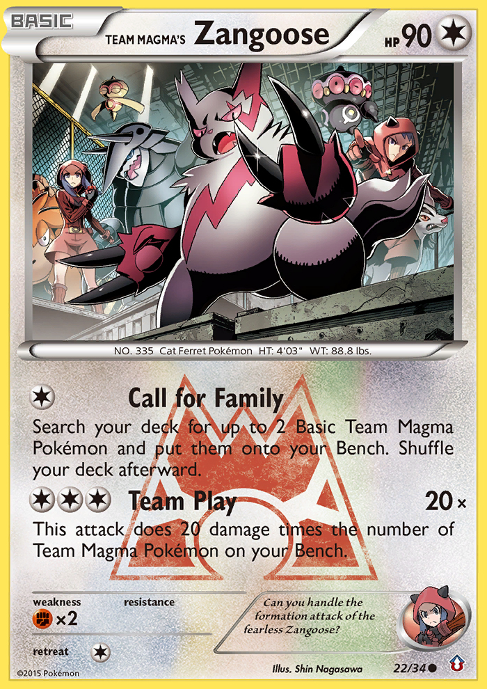 Double Crisis Team Magma's Zangoose #22/34