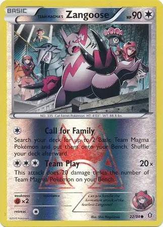 Double Crisis Team Magma's Zangoose #22/34 reverse holo