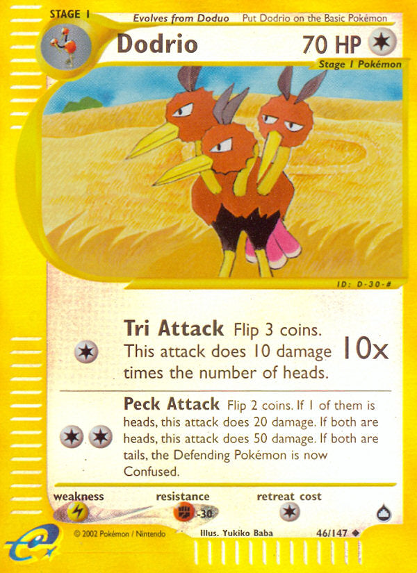 E-Series Aquapolis Dodrio #46/147 reverse holo