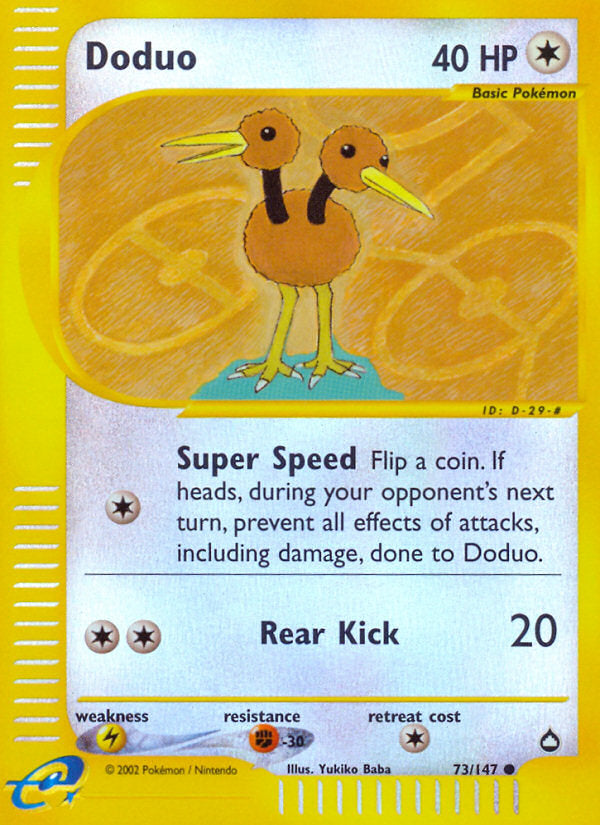 E-Series Aquapolis Doduo #73/147 reverse holo