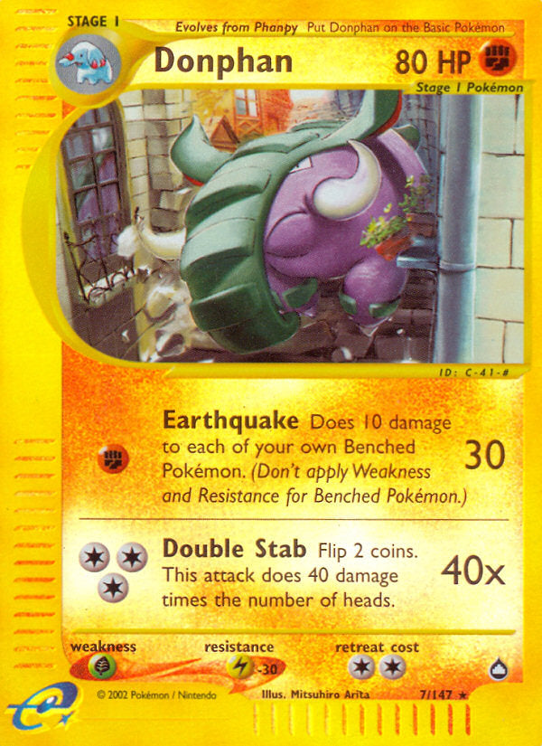 E-Series Aquapolis Donphan #7/147 reverse holo