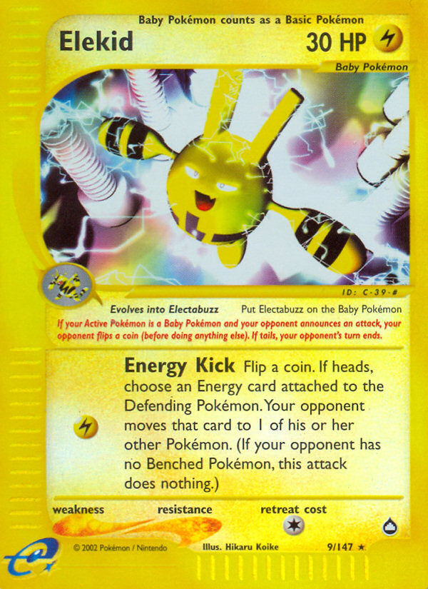 E-Series Aquapolis Elekid #9/147 reverse holo