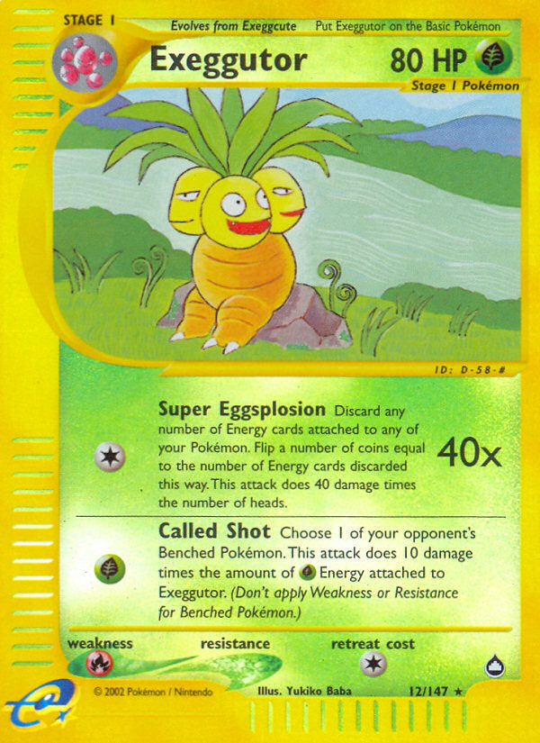 E-Series Aquapolis Exeggutor #12/147 reverse holo
