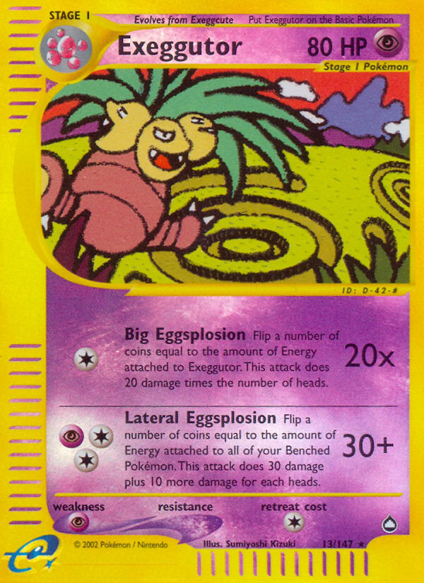 E-Series Aquapolis Exeggutor #13/147 reverse holo