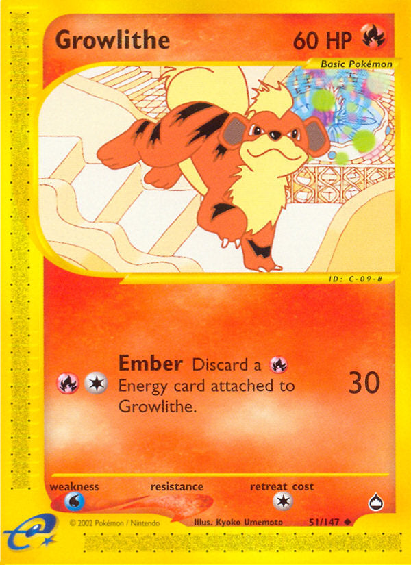 E-Series Aquapolis Growlithe #51/147