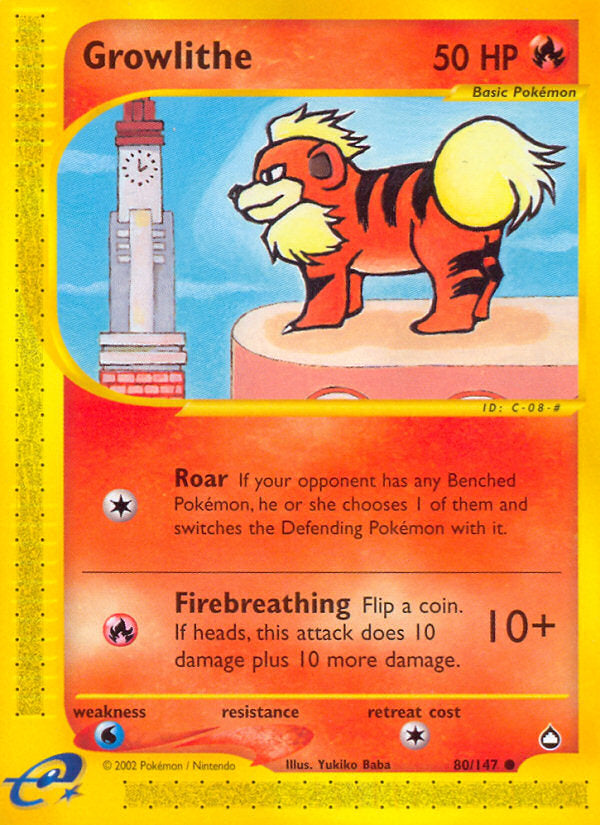 E-Series Aquapolis Growlithe #80/147