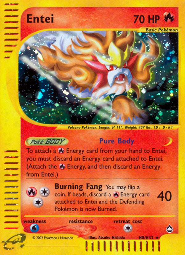 E-Series Aquapolis Holo Entei #H8/H32