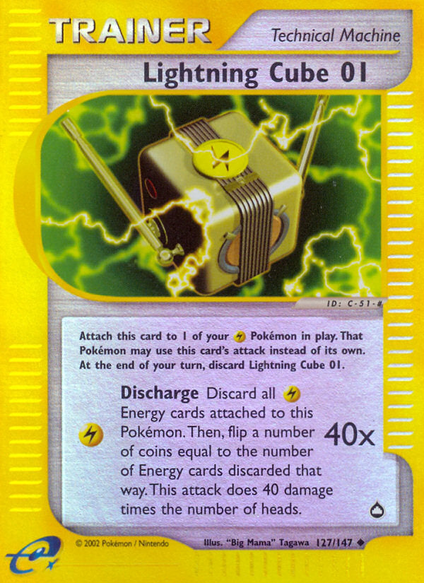 E-Series Aquapolis Lightning Cube 1 #127/147 reverse holo