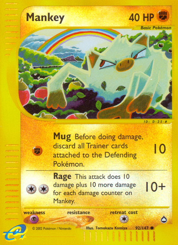 E-Series Aquapolis Mankey #92/147 reverse holo