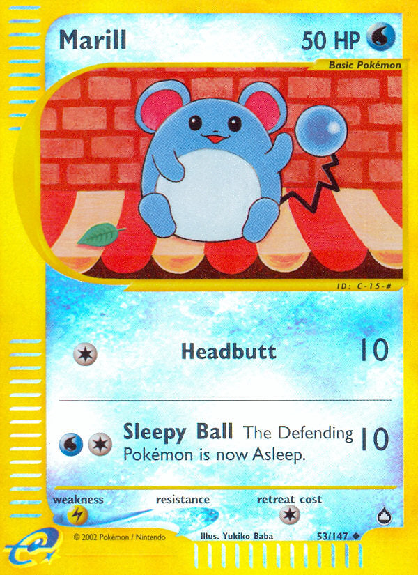 E-Series Aquapolis Marill #53/147 reverse holo