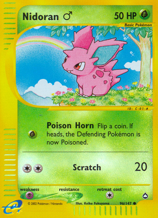 E-Series Aquapolis Nidoran ♂ #96/147 reverse holo