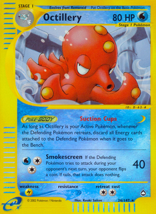 E-Series Aquapolis Octillery #26/147 reverse holo