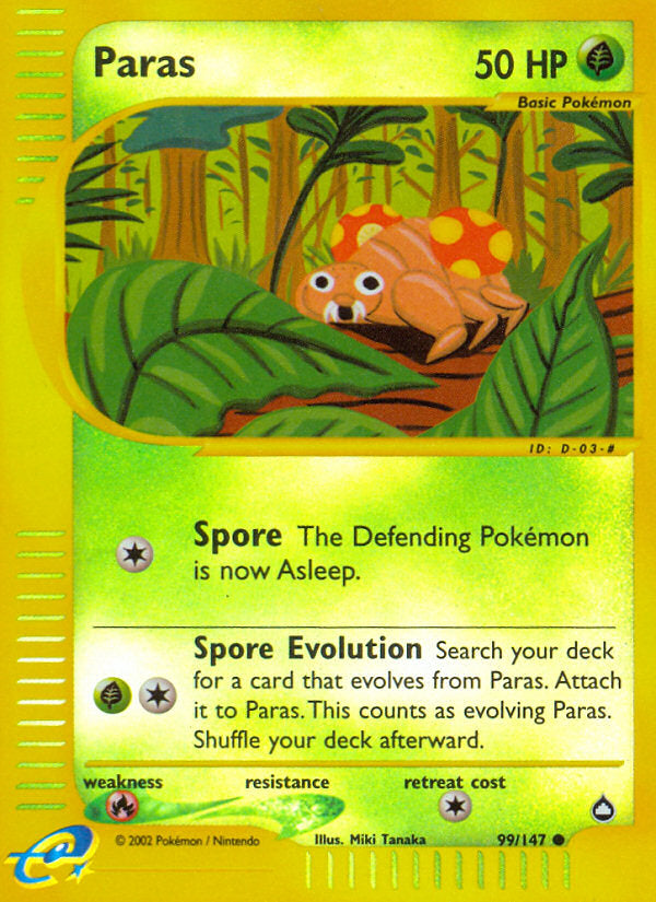E-Series Aquapolis Paras #99/147 reverse holo