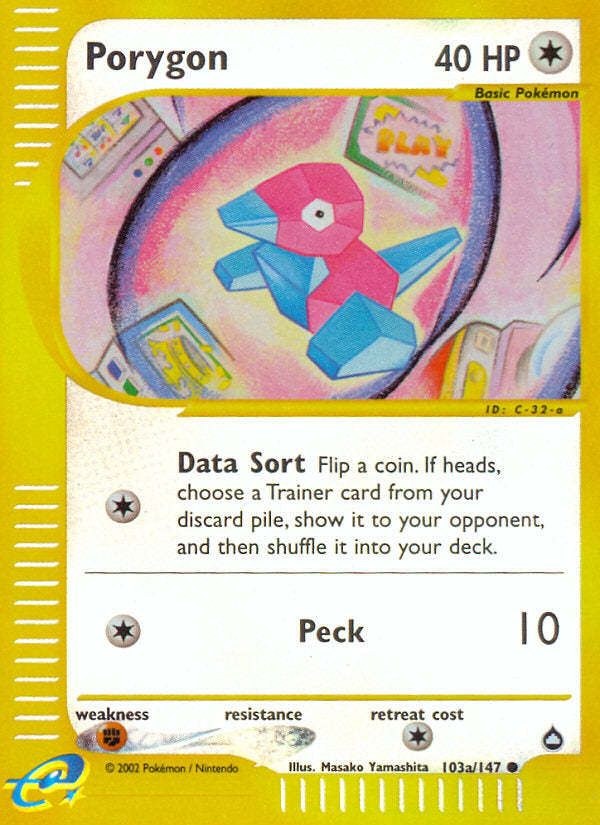 E-Series Aquapolis Porygon #103a/147 reverse holo