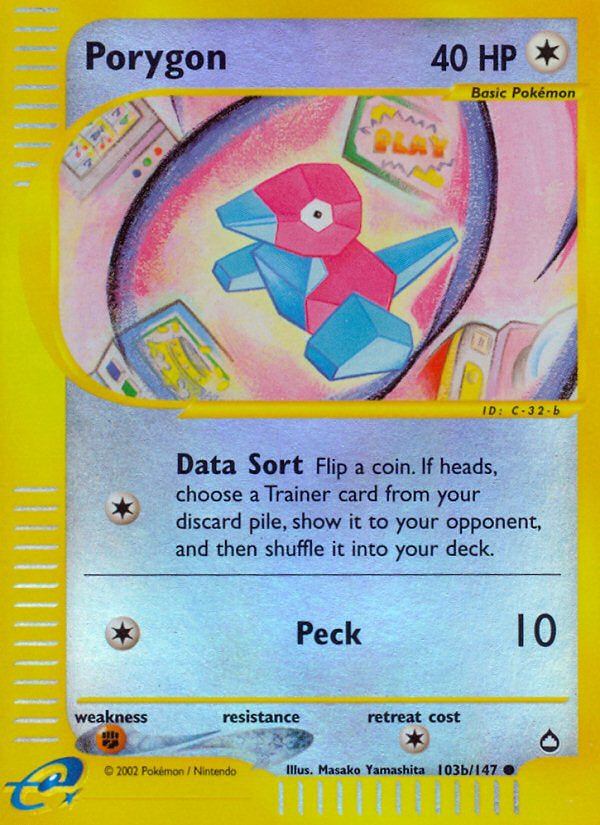 E-Series Aquapolis Porygon #103b/147 reverse holo