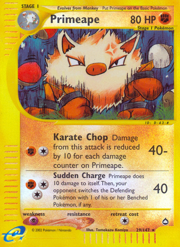 E-Series Aquapolis Primeape #29/147 reverse holo