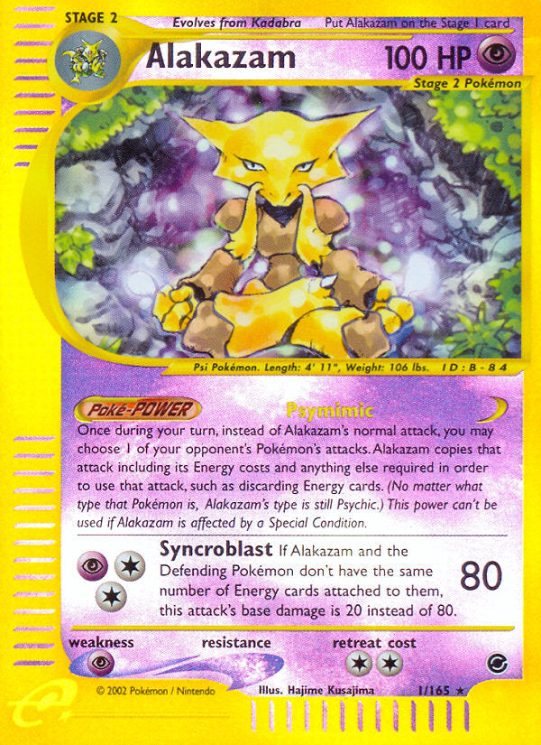 E-Series Expedition Alakazam #1/165 reverse holo