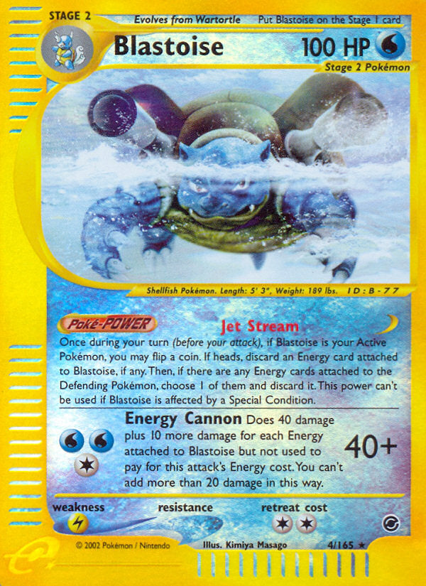 E-Series Expedition Blastoise #4/165 reverse holo