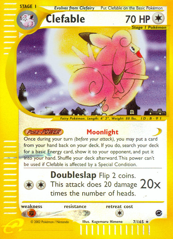 E-Series Expedition Clefable #7/165 reverse holo