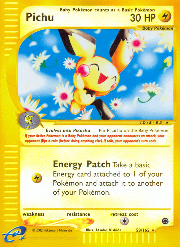 E-Series Expedition Pichu #58/165 reverse holo