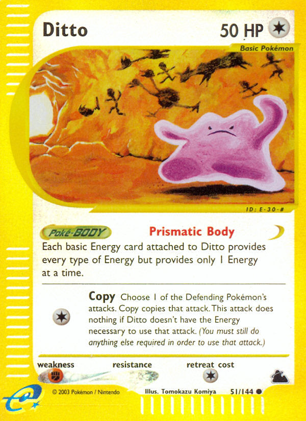 E-Series Skyridge Ditto #51/144 reverse holo
