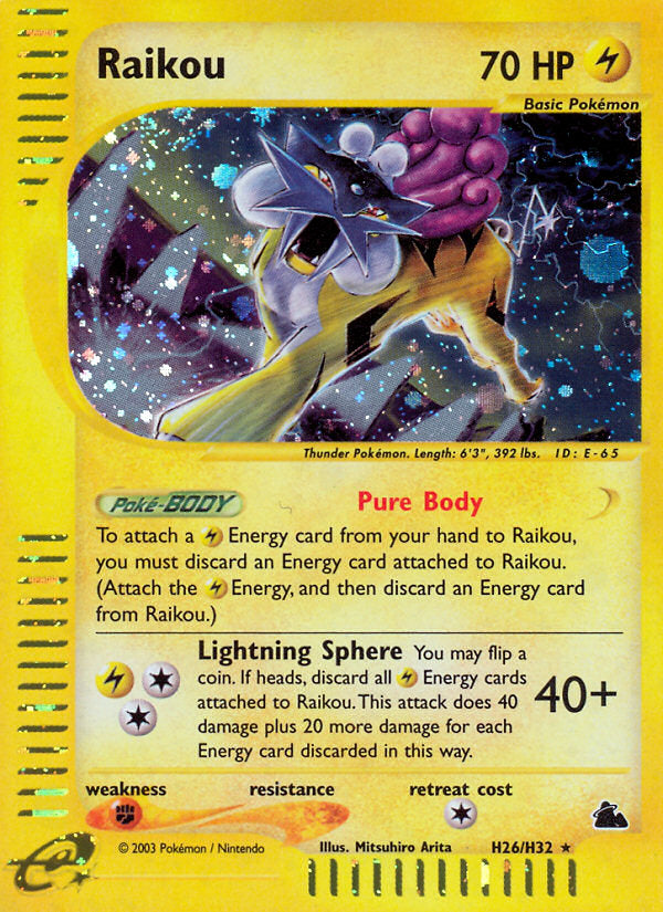 E-Series Skyridge Holo Raikou #H26/H32