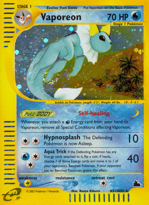 E-Series Skyridge Holo Vaporeon #H31/H32