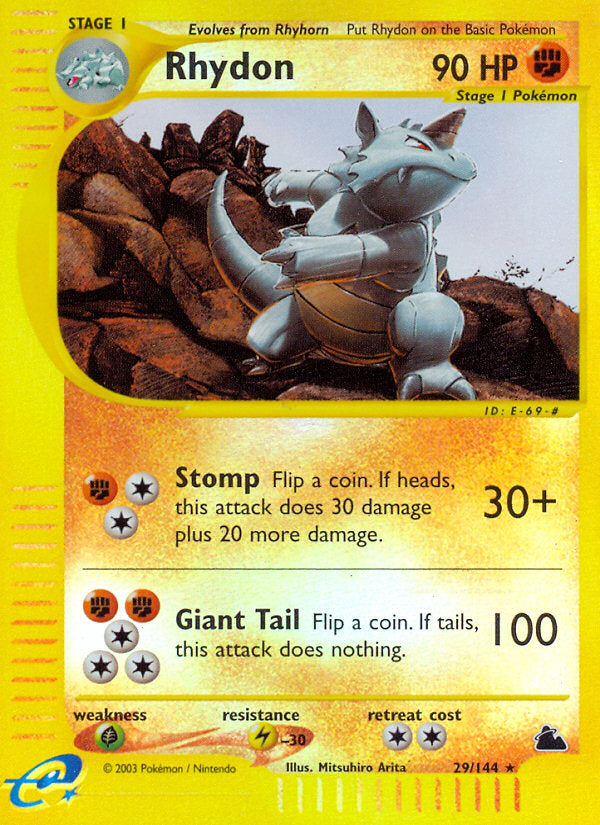 E-Series Skyridge Rhydon #29/144 reverse holo