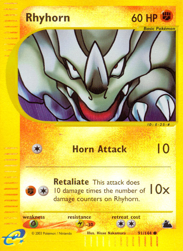 E-Series Skyridge Rhyhorn #91/144 reverse holo