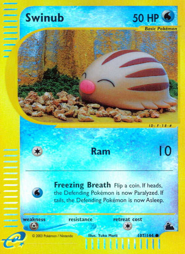 E-Series Skyridge Swinub #107/144 reverse holo